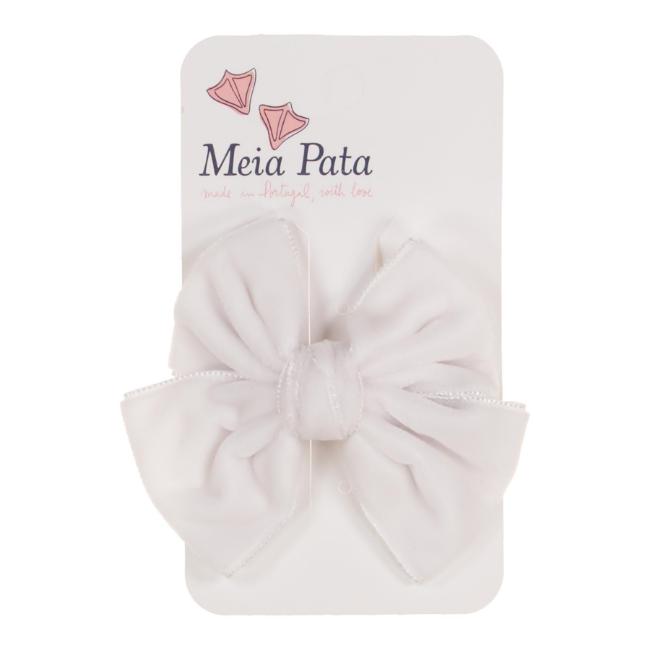 Picture of Meia Pata Velvet Bow Hairclip - White