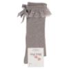 Picture of Meia Pata Knee Socks With Lace & Satin Bow - Grey