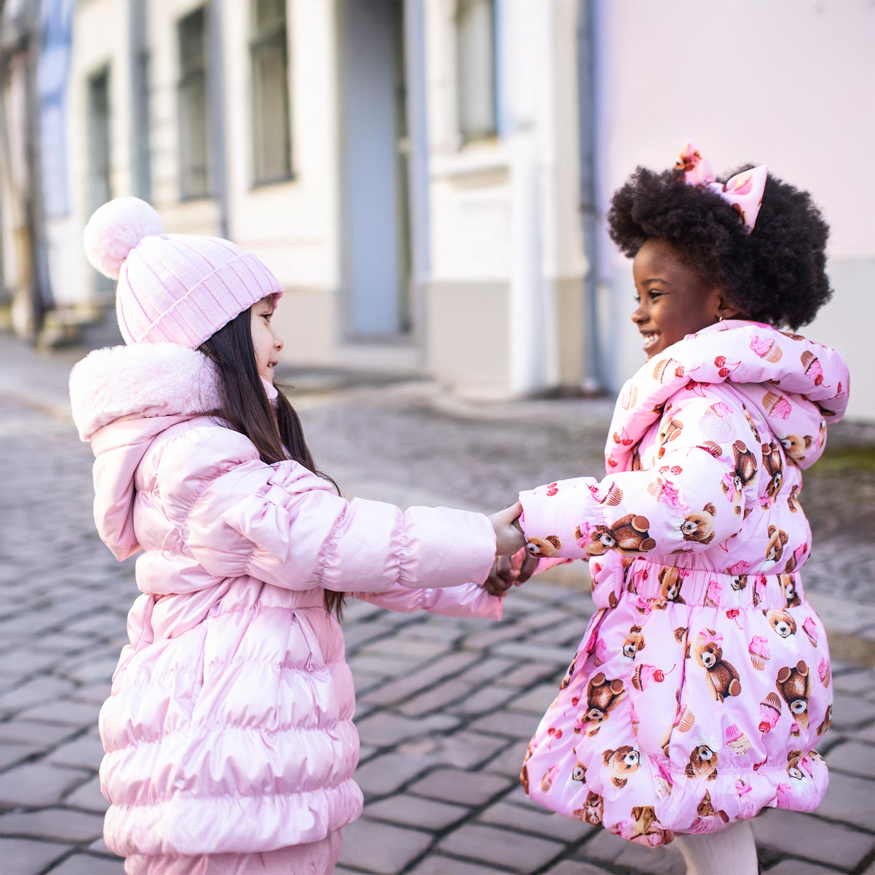 A Dee Teddy Bear Bakery Montana Padded Long Metallic Jacket - Pink
