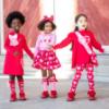 Picture of PRE ORDER A Dee Love Story Lola Heart Print Legging Set X 2 - Vibrant Red