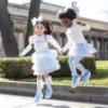 Picture of A Dee Twilight Twirls Maeve Knee High Bow Socks - Powder Blue