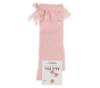 Picture of Meia Pata Knee Socks With Lace & Satin Bow - Baby Pink