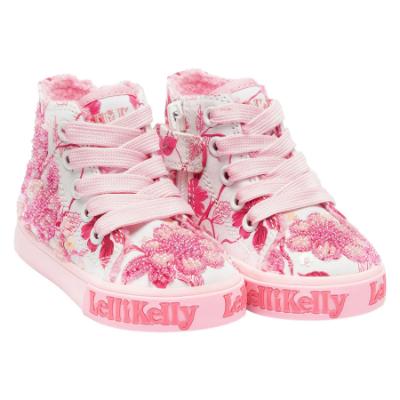 Picture of Lelli Kelly Toddler Brooke Baby Beaded Ankle Boot With Curly Fleece Lining -White Fantasy