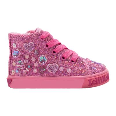Picture of Lelli Kelly Toddler Dafne Baby Beaded Ankle Boot With Curly Fleece Lining - Dark Pink