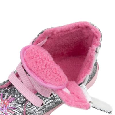 Picture of Lelli Kelly Toddler Dafne Baby Beaded Ankle Boot With Curly Fleece Lining - Pewter