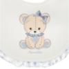 Picture of Monnalisa Bebe Girls Bear & Hearts Ruffle Babygrow With Hat & Bib Set X 3 - Blue