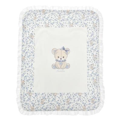 Picture of PRE ORDER Monnalisa Bebe Girls Reversible Bear & Hearts Blanket - Pink