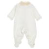 Picture of PRE ORDER Monnalisa Bebe Girls Rosebud & Lace Collar Babygrow - Ivory Red