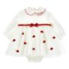 Picture of PRE ORDER Monnalisa Bebe Girls Rosebud Skirted Romper - Ivory Red