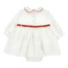 Picture of PRE ORDER Monnalisa Bebe Girls Rosebud Skirted Romper - Ivory Red