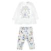 Picture of PRE ORDER Monnalisa Bebe Girls Bear House Top & Leggings Set X 2 - Ivory Blue