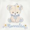 Picture of PRE ORDER Monnalisa Bebe Girls Bear Ruffle Top & Skirt Set X 2 - Ivory Blue
