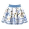 Picture of PRE ORDER Monnalisa Bebe Girls Bear Ruffle Top & Skirt Set X 2 - Ivory Blue