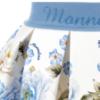 Picture of PRE ORDER Monnalisa Bebe Girls Bear Ruffle Top & Skirt Set X 2 - Ivory Blue