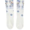 Picture of PRE ORDER Monnalisa Bebe Girls Bear Tights - Ivory Blue