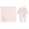 Picture of Sofija Baby Bambini Collection Babygrow Hat & Swaddle Set X 3 - Pink