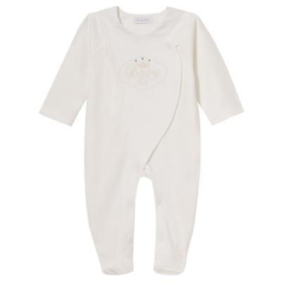 Picture of Sofija Baby Bambini Collection Babygrow Hat & Swaddle Set X 3 - Ivory
