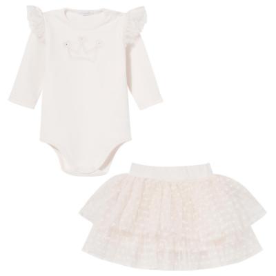 Picture of Sofija Baby Sabrina Collection Bodysuit & Tulle Heart Skirt Set x 2 - Ivory