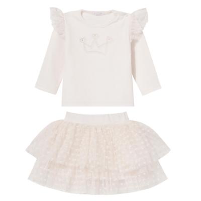 Picture of Sofija Baby Sabrina Collection Top & Tulle Heart Skirt Set x 2 - Ivory