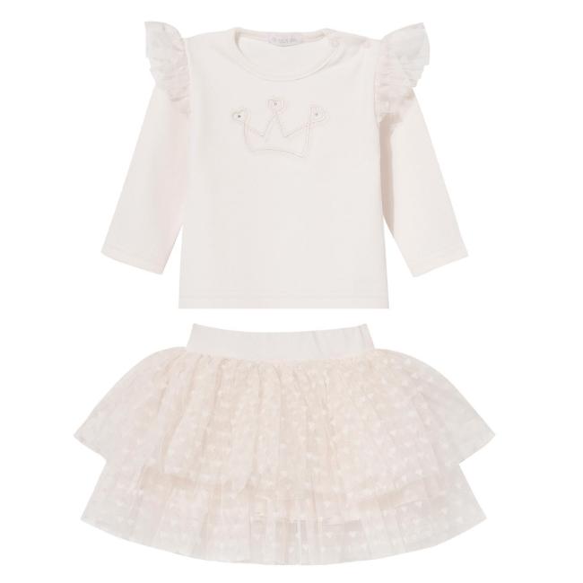 Picture of Sofija Baby Sabrina Collection Top & Tulle Heart Skirt Set x 2 - Ivory