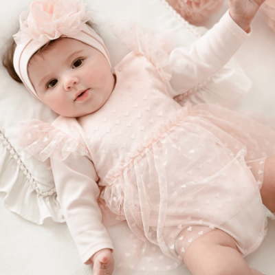 Picture of Sofija Baby Sabrina Collection Soft Headband With Heart Tulle - Ivory