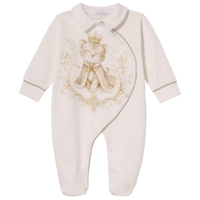 Picture of Sofija Baby Asim Collection Front Opening Babygrow - Ivory