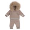 Picture of Bimbalo Baby Boys Knitted set with Detachable Trim - Beige Grey Ivory