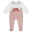 Picture of Deolinda Baby Girls Ella Floral Trim Sleepsuit & Hat Set X 2 - Ivory Dark Pink