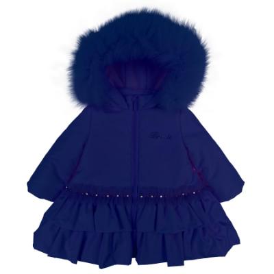 Picture of PRE ORDER Bimbalo Girls Padded Coat with Detachable Trim - Navy Blue
