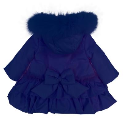 Picture of PRE ORDER Bimbalo Girls Padded Coat with Detachable Trim - Navy Blue