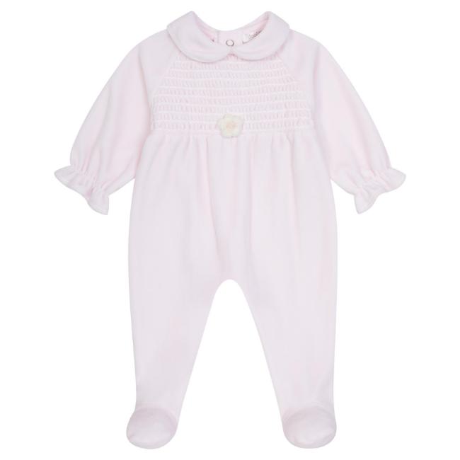 Picture of Deolinda Baby Girls Fantasy Smocked Sleepsuit & Hat Set X 2 - Pink