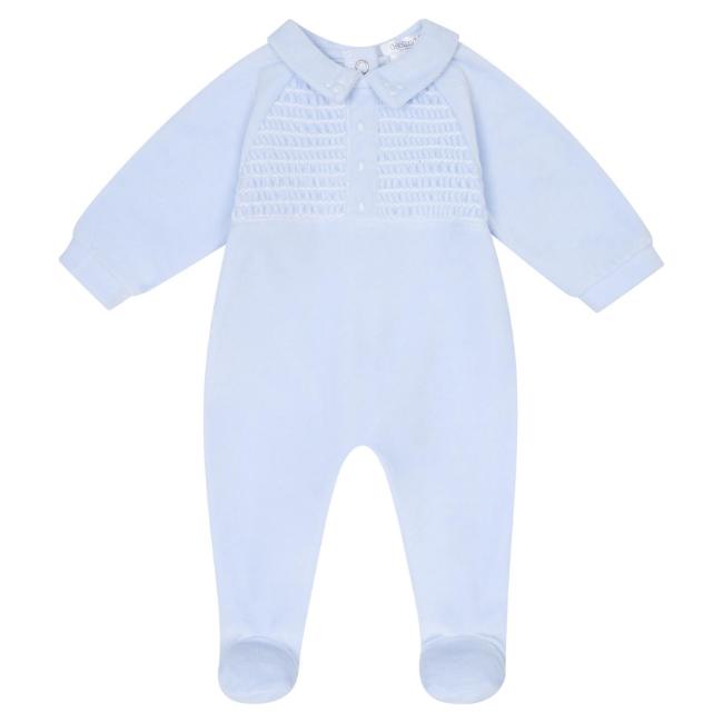 Picture of Deolinda Baby Boys Fantasy Smocked Sleepsuit & Hat Set X 2 - Blue