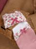 Picture of Deolinda Baby Girls Ella Floral Band & Bow Velour Blanket - Ivory Dark Pink