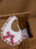 Picture of Deolinda Baby Girls Ella Floral Frill Bib - Ivory Dark Pink