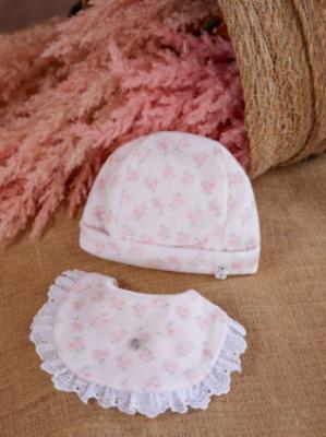 Picture of Deolinda Baby Girls Donna Floral Bib - Pink