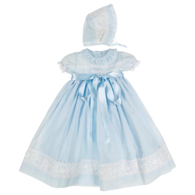 Picture of ACH Baby Gown & Bonnet Set X 2 - Blue White