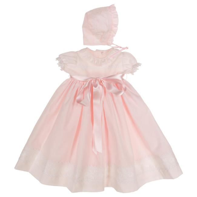 Picture of ACH Baby Gown & Bonnet Set X 2 - Pink White