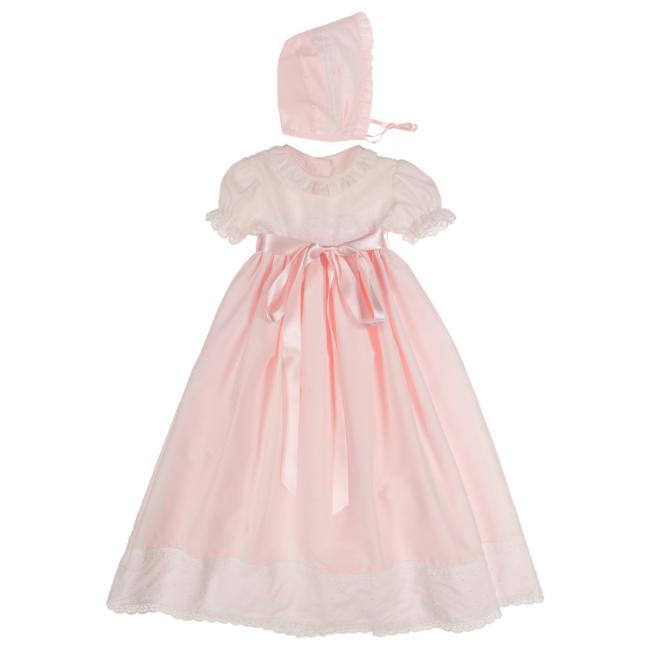 Picture of ACH Baby Gown & Bonnet Set X 2 - Pink White