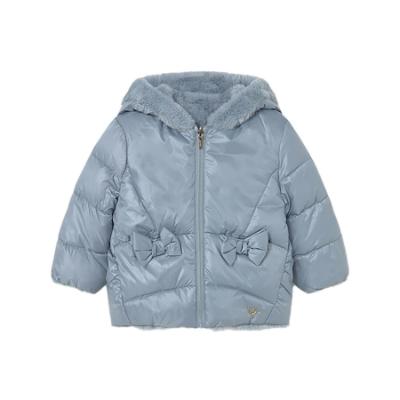 Picture of Mayoral Toddler Girls Winter Reversible Faux Fur Jacket - Blue Bell