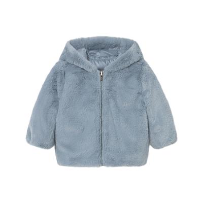 Picture of Mayoral Toddler Girls Winter Reversible Faux Fur Jacket - Blue Bell