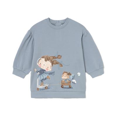 Picture of Mayoral Toddler Girls Winter Fleece Jersey Dress - Blue Opal
