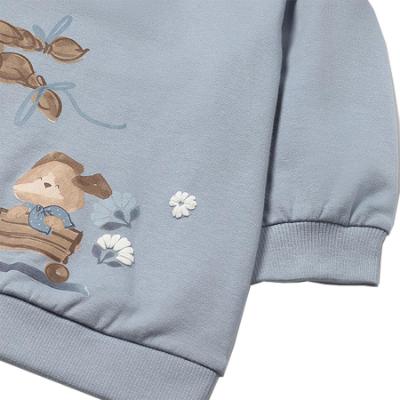 Picture of Mayoral Toddler Girls Winter Fleece Jersey Dress - Blue Opal