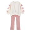 Picture of Mayoral Girls Winter Bow Detail Sweater & Leggings Set X 2 - Make-up Pink