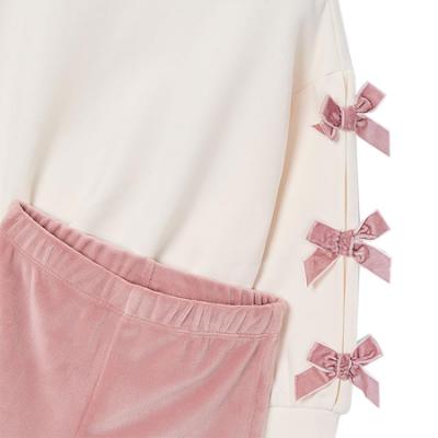 Picture of Mayoral Girls Winter Bow Detail Sweater & Leggings Set X 2 - Make-up Pink
