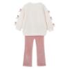 Picture of Mayoral Girls Winter Bow Detail Sweater & Leggings Set X 2 - Make-up Pink