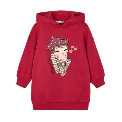 Picture of Mayoral Girls Winter Frenchie Love Hooded Tunic - Winter Red