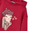 Picture of Mayoral Girls Winter Frenchie Love Hooded Tunic - Winter Red