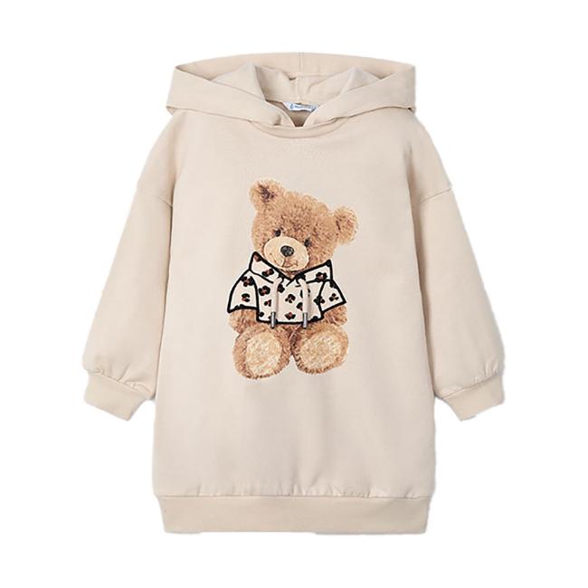 Picture of Mayoral Girls Winter Teddy Bear Hooded Tunic - Beige