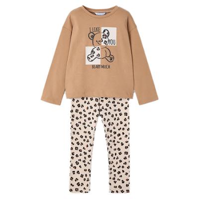 Picture of Mayoral Girls Winter I Like You Top & Legging Set X 2 - Beige Black