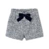 Picture of Mayoral Girls Winter Top & Velvet Bow Shorts Set X 2 - Ivory Navy Blue